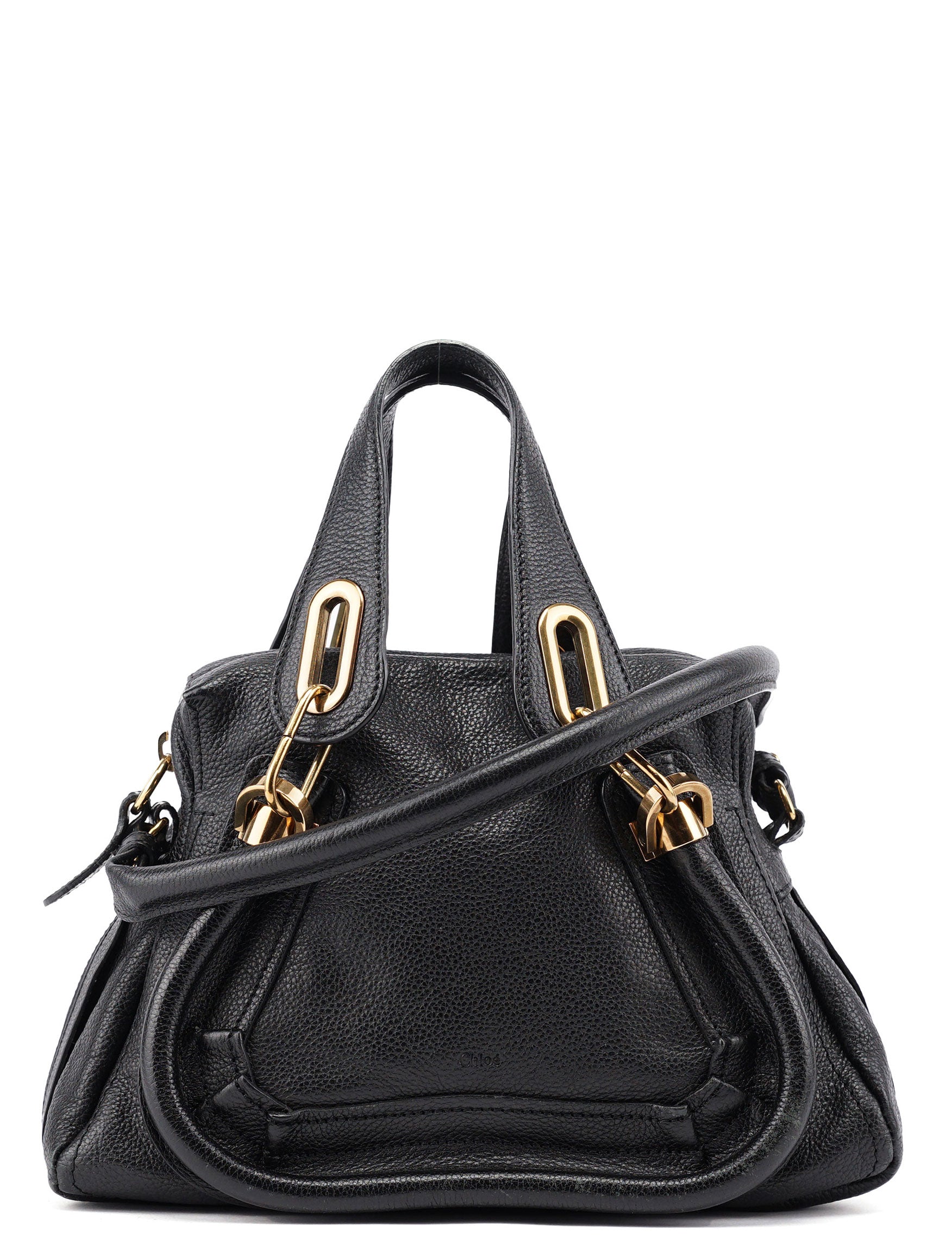 Black Leather Paraty 2-Way Shoulder Bag