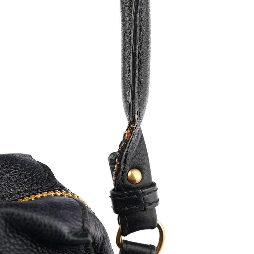 Black Leather Paraty 2-Way Shoulder Bag
