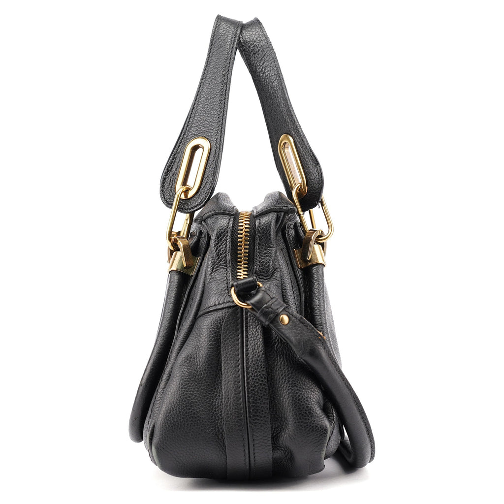 Black Leather Paraty 2-Way Shoulder Bag