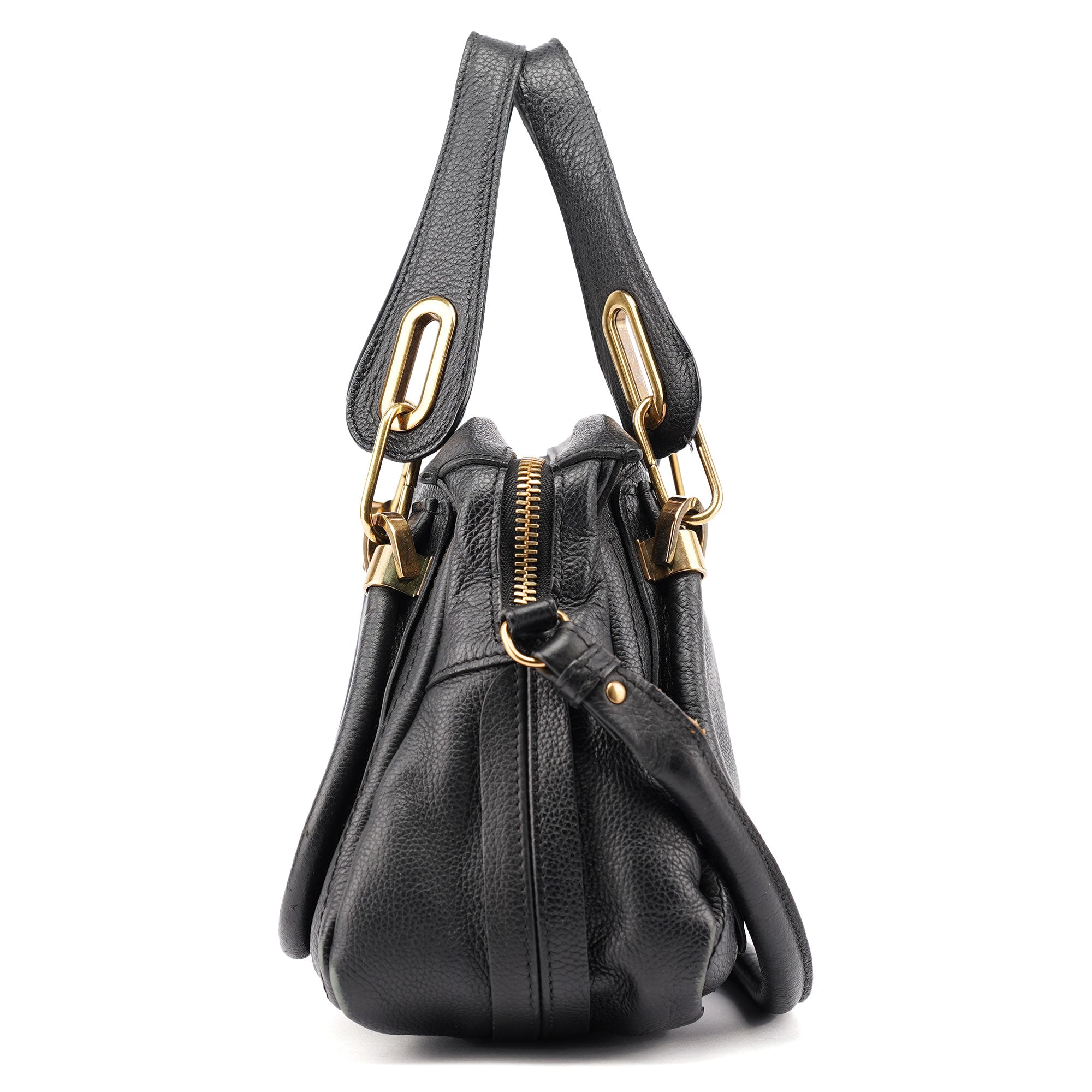 Black Leather Paraty 2-Way Shoulder Bag