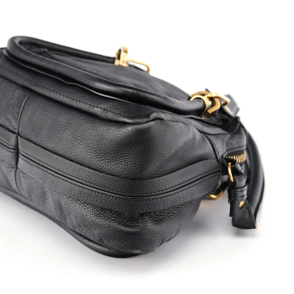 Black Leather Paraty 2-Way Shoulder Bag
