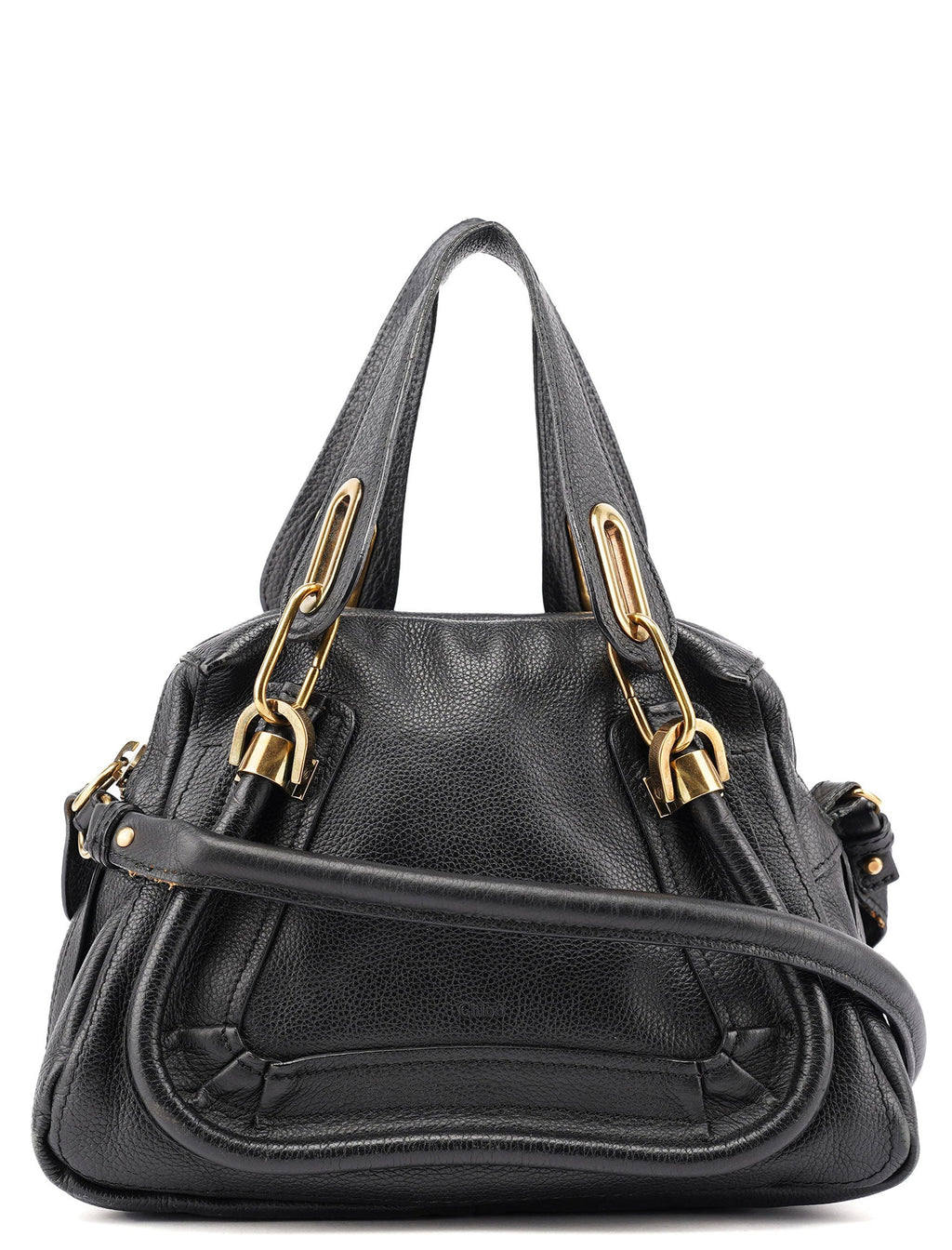 Black Leather Paraty 2-Way Shoulder Bag