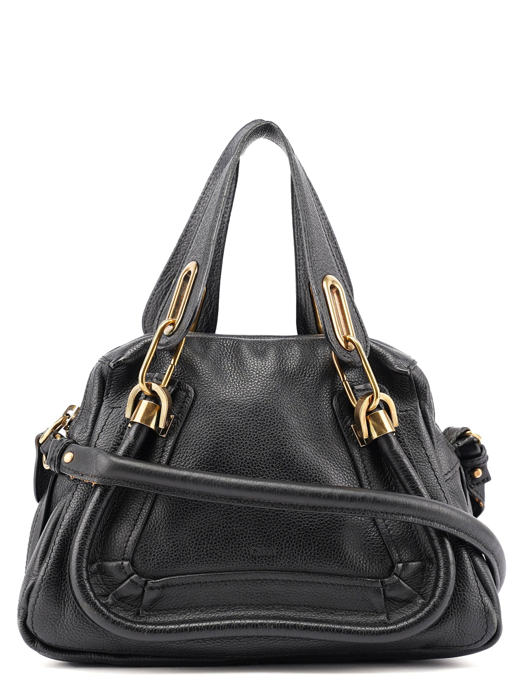 Black Leather Paraty 2-Way Shoulder Bag