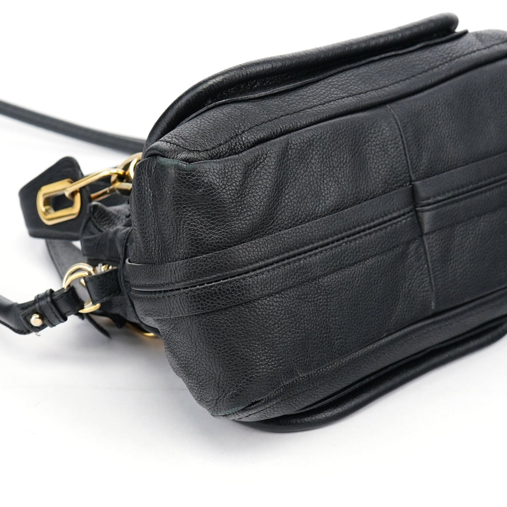 Black Leather Paraty 2-Way Shoulder Bag