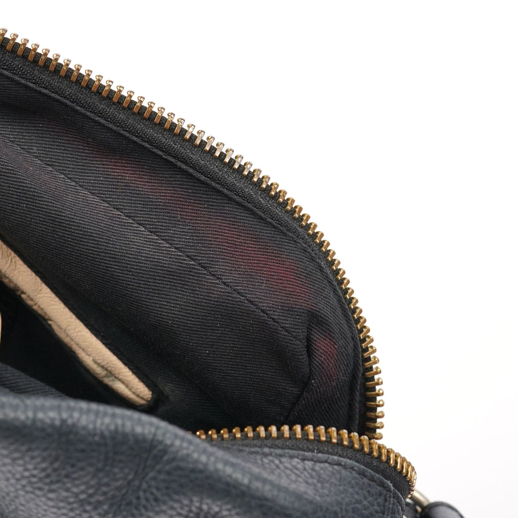 Black Leather Paraty 2-Way Shoulder Bag