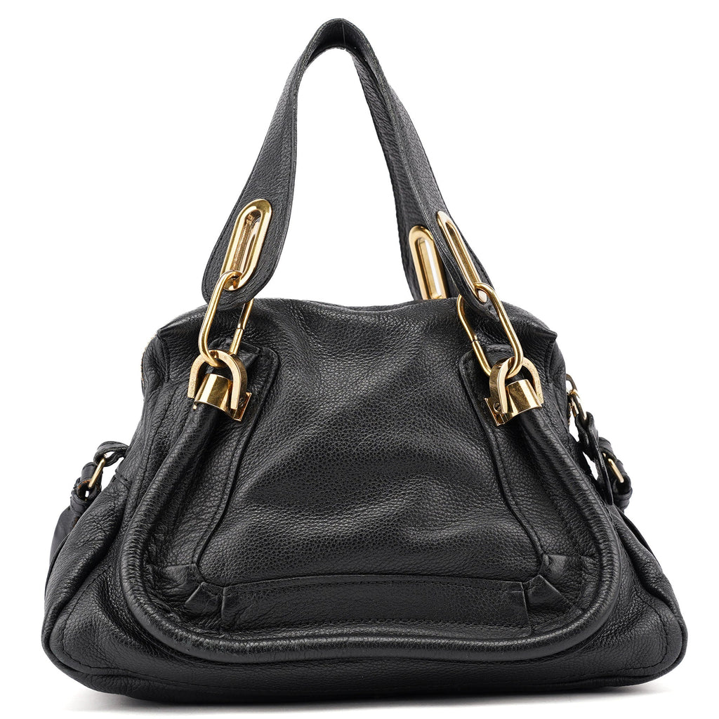 Black Leather Paraty 2-Way Shoulder Bag