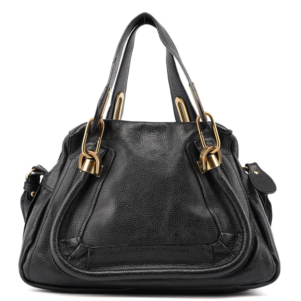 Black Leather Paraty 2-Way Shoulder Bag