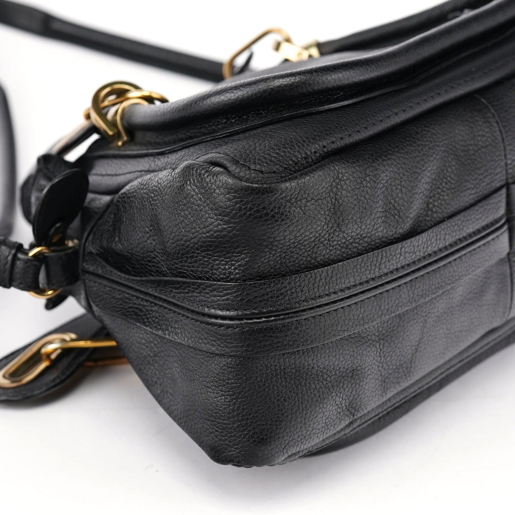 Black Leather Paraty 2-Way Shoulder Bag