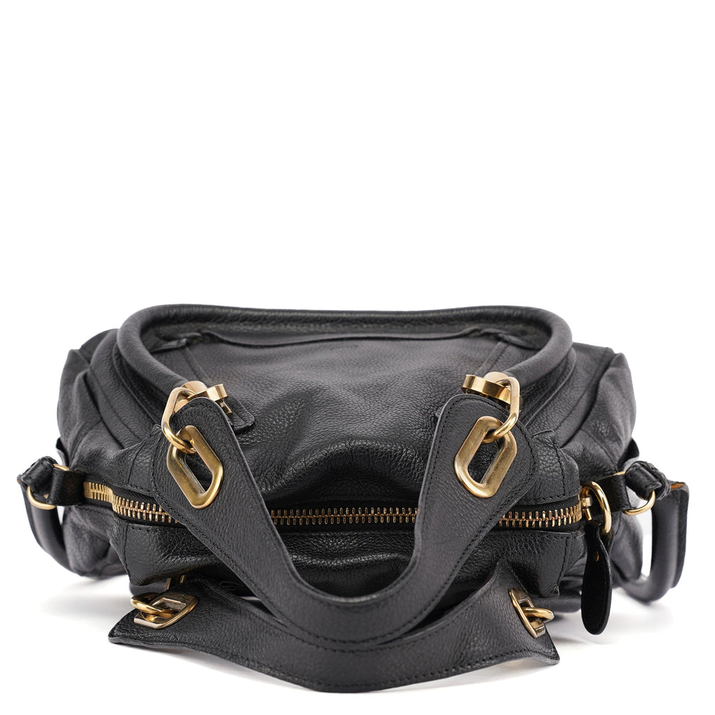 Black Leather Paraty 2-Way Shoulder Bag