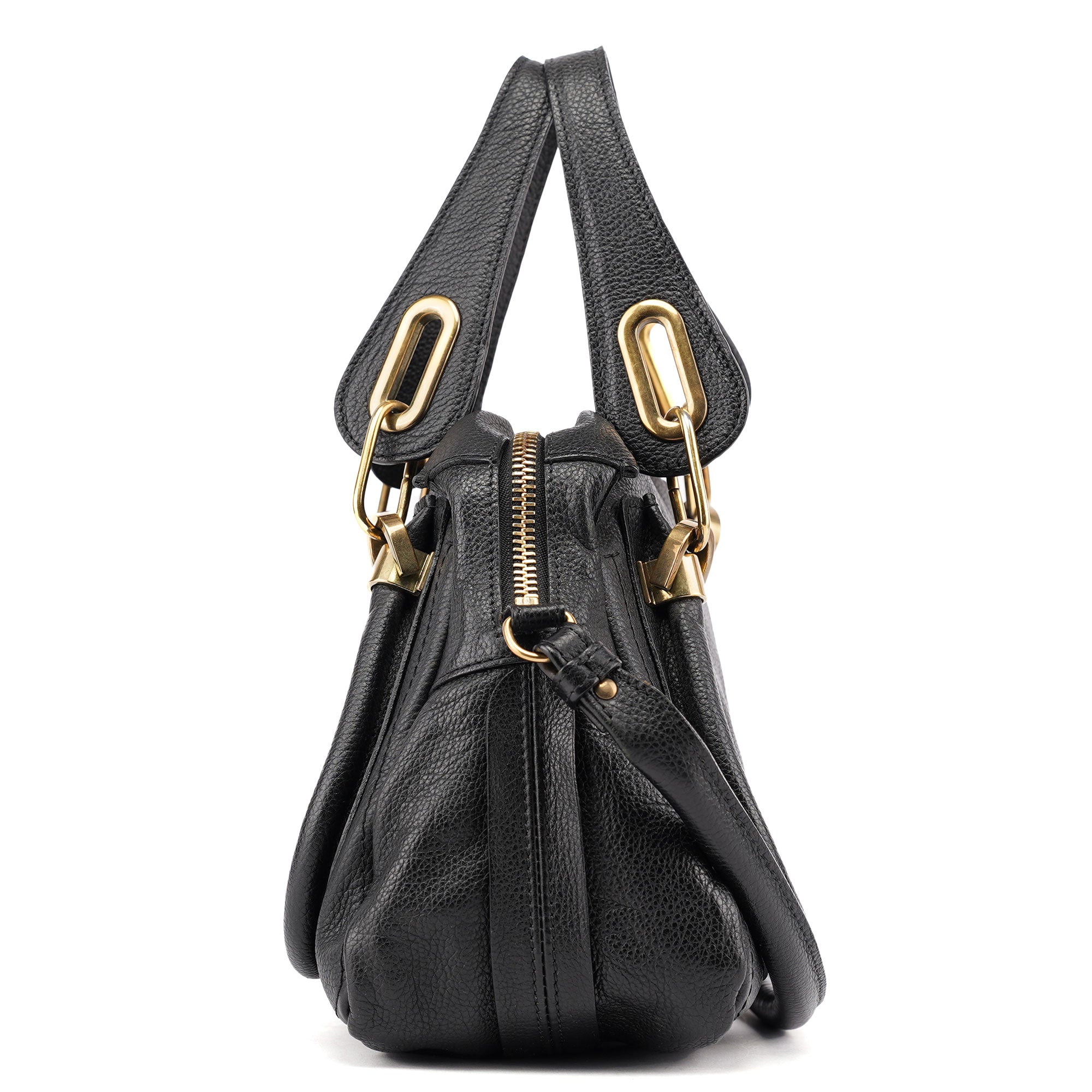 Black Leather Paraty 2-Way Shoulder Bag