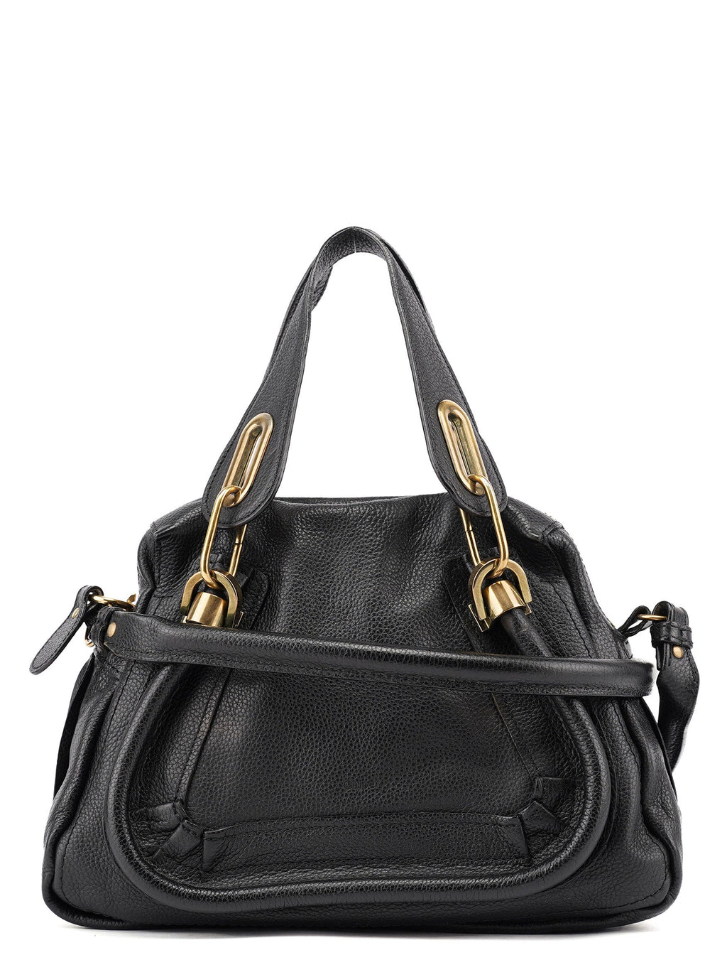 Black Leather Paraty 2-Way Shoulder Bag