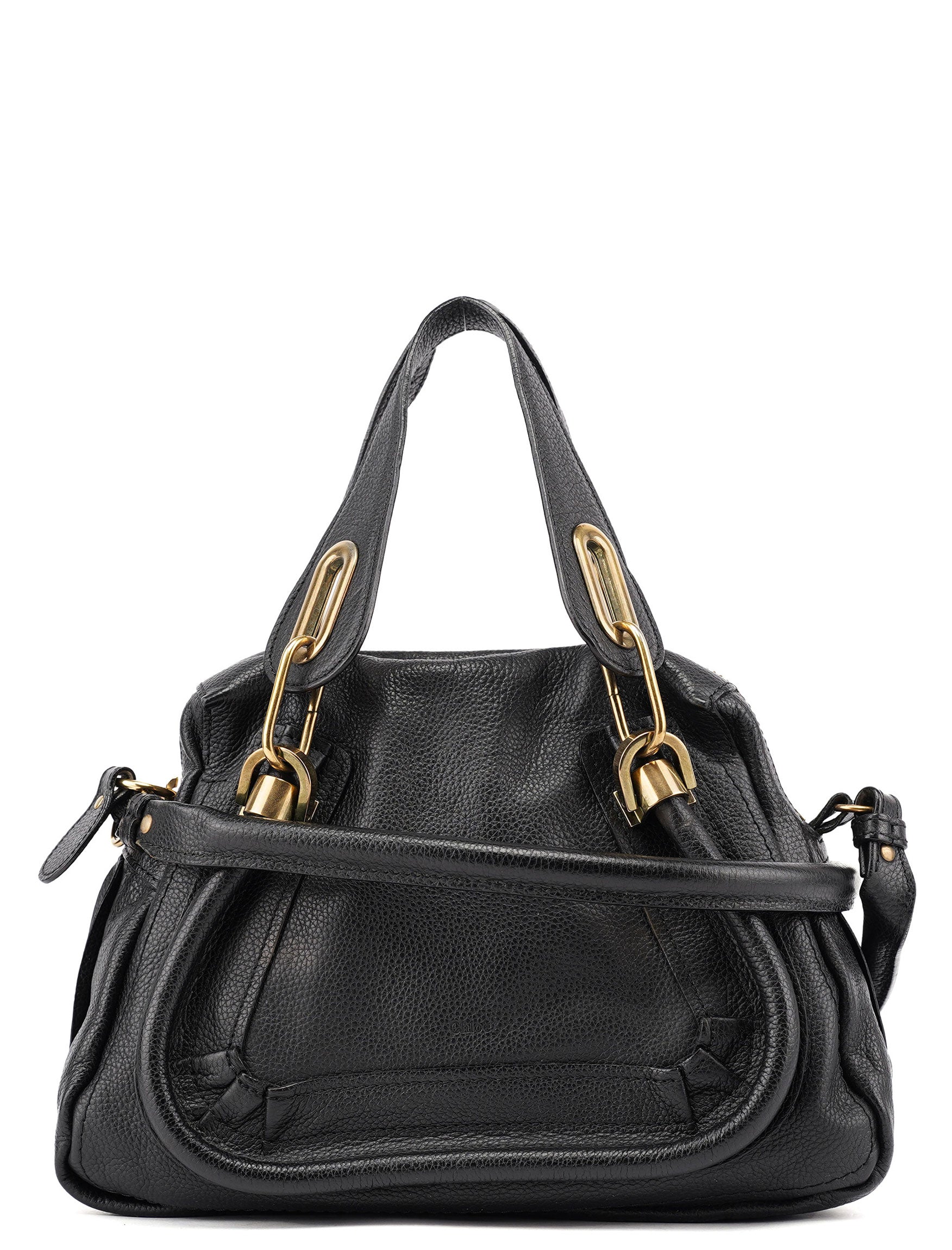 Black Leather Paraty 2-Way Shoulder Bag