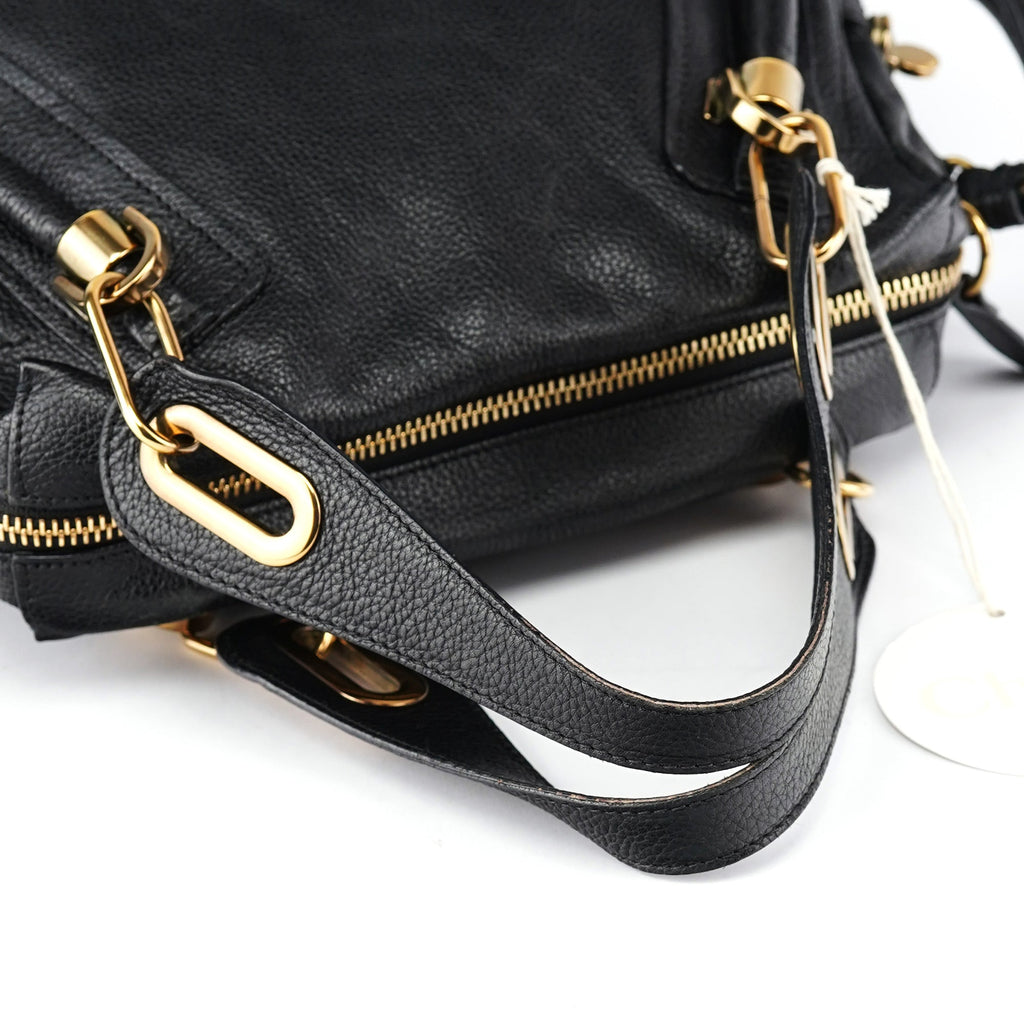 Black Leather Paraty 2-Way Shoulder Bag