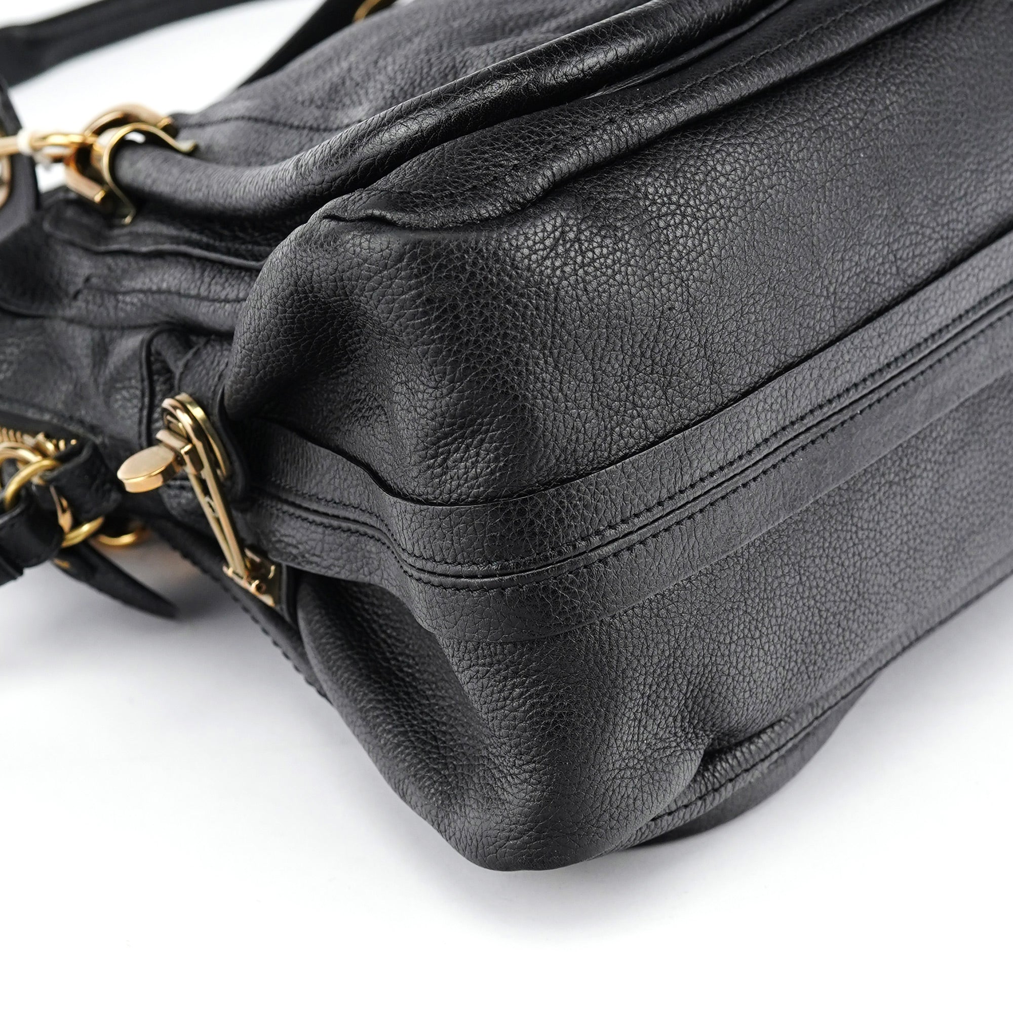 Black Leather Paraty 2-Way Shoulder Bag