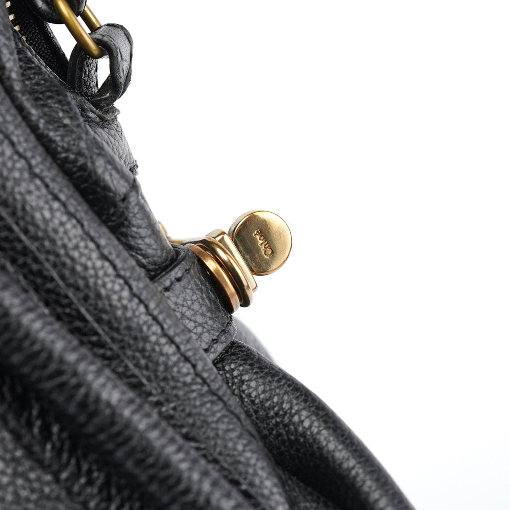 Black Leather Paraty 2-Way Shoulder Bag