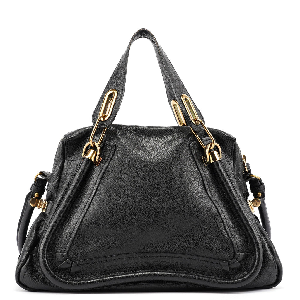 Black Leather Paraty 2-Way Shoulder Bag