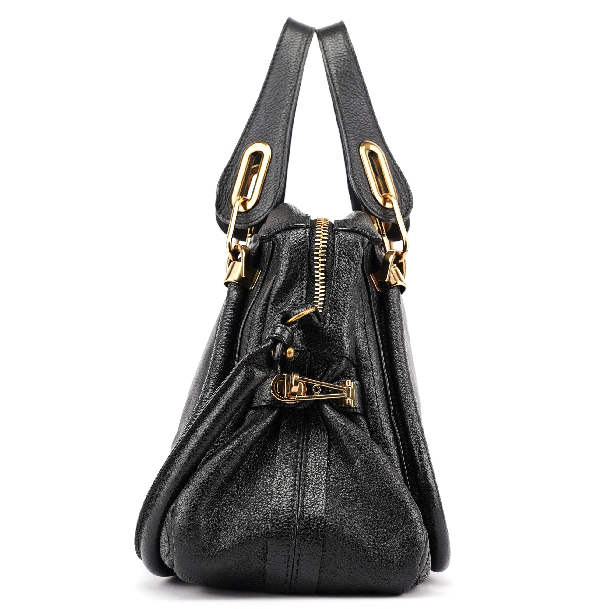 Black Leather Paraty 2-Way Shoulder Bag