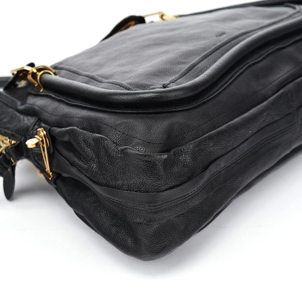Black Leather Paraty 2-Way Shoulder Bag