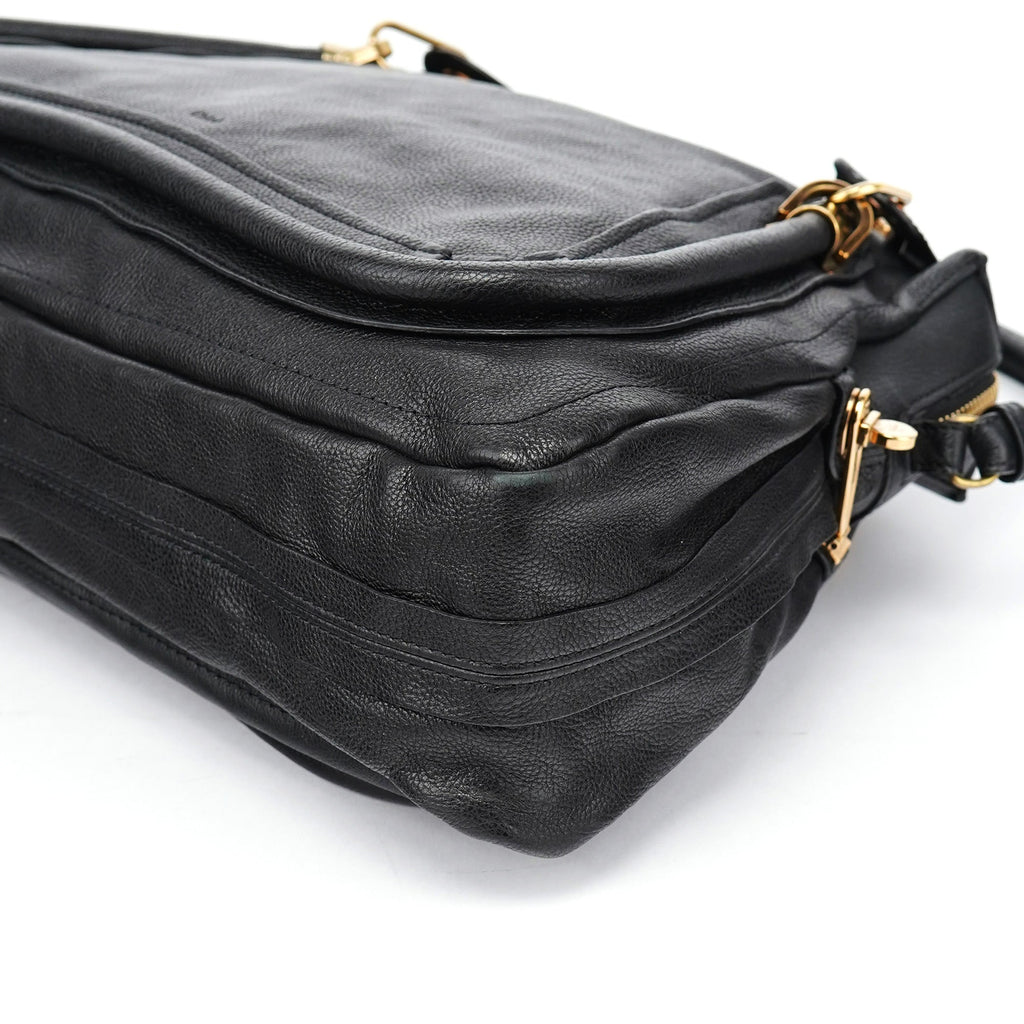 Black Leather Paraty 2-Way Shoulder Bag