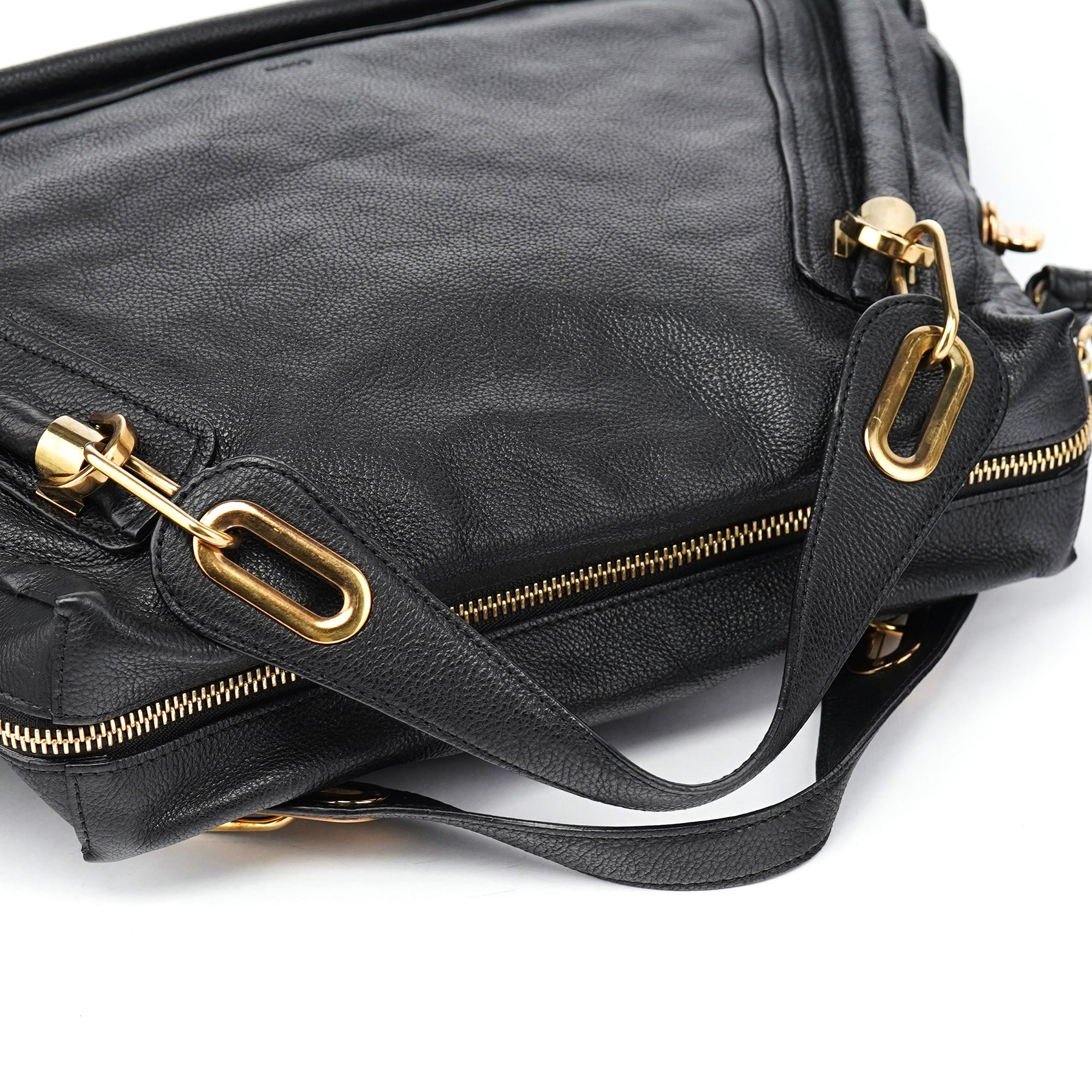 Black Leather Paraty 2-Way Shoulder Bag