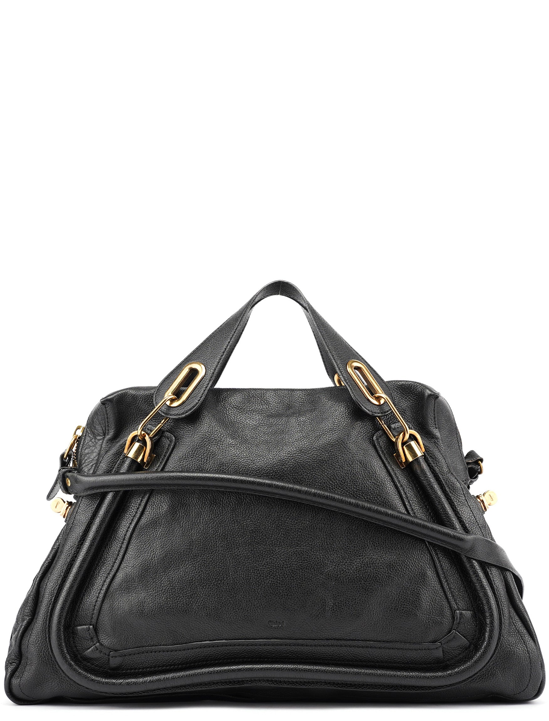 Black Leather Paraty 2-Way Shoulder Bag