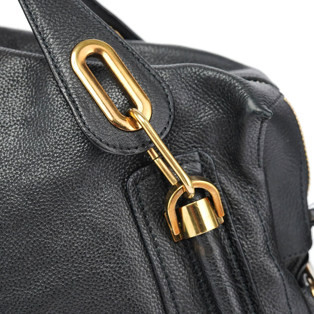 Black Leather Paraty 2-Way Shoulder Bag