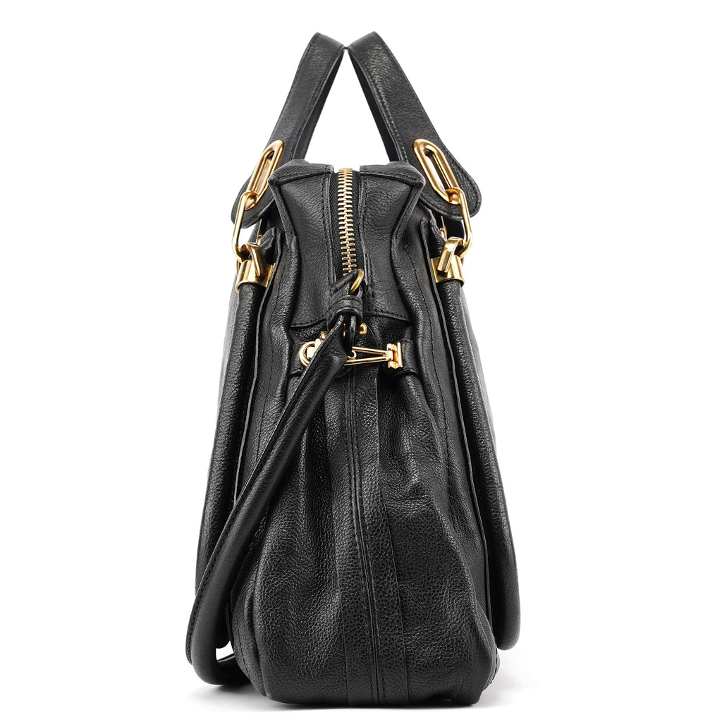 Black Leather Paraty 2-Way Shoulder Bag