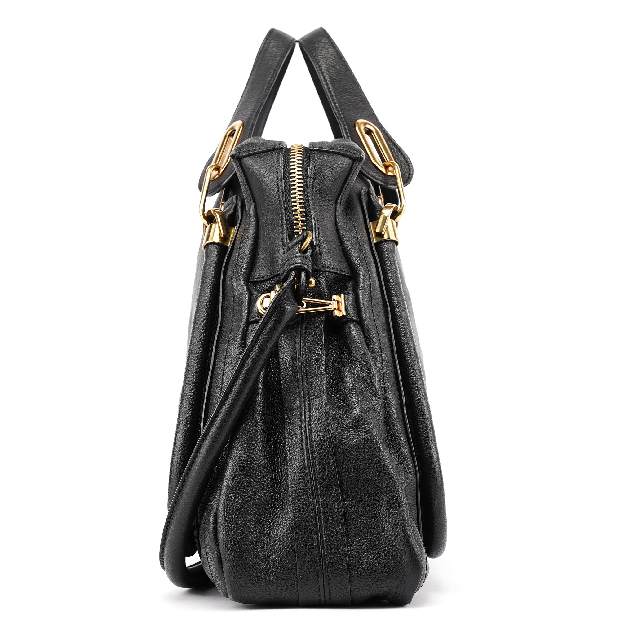 Black Leather Paraty 2-Way Shoulder Bag