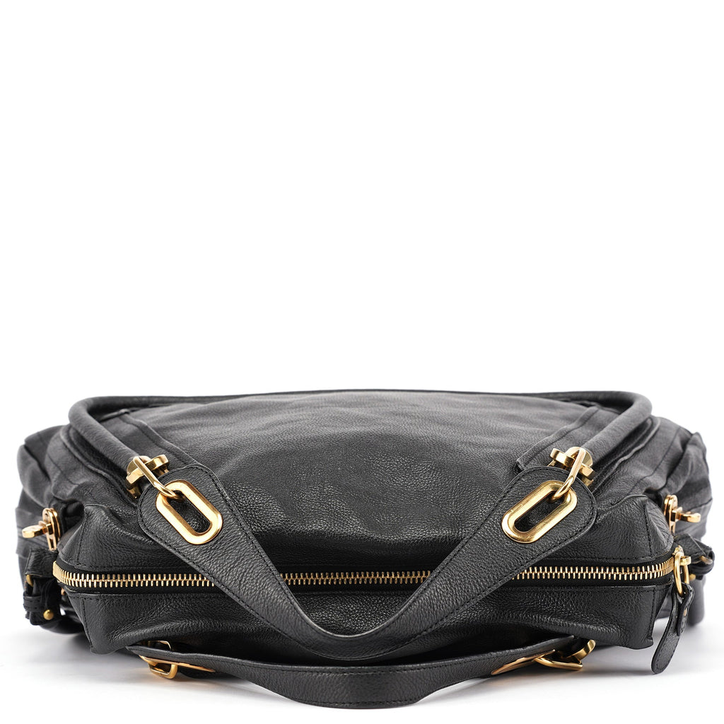 Black Leather Paraty 2-Way Shoulder Bag
