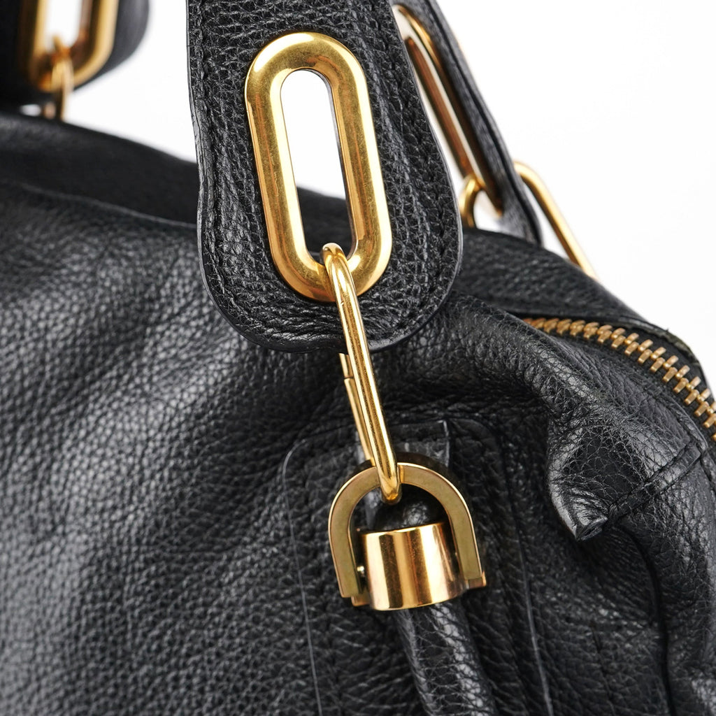 Black Leather Paraty 2-Way Shoulder Bag