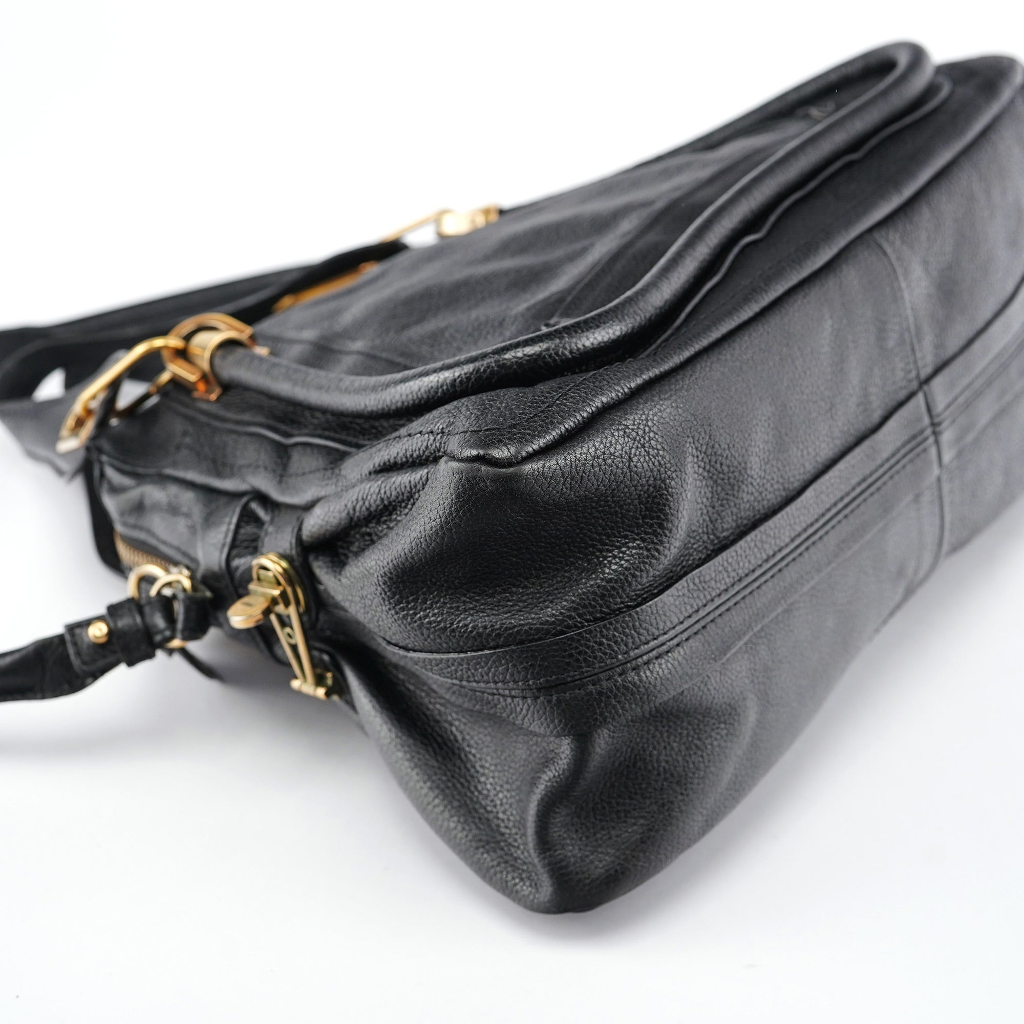 Black Leather Paraty 2-Way Shoulder Bag