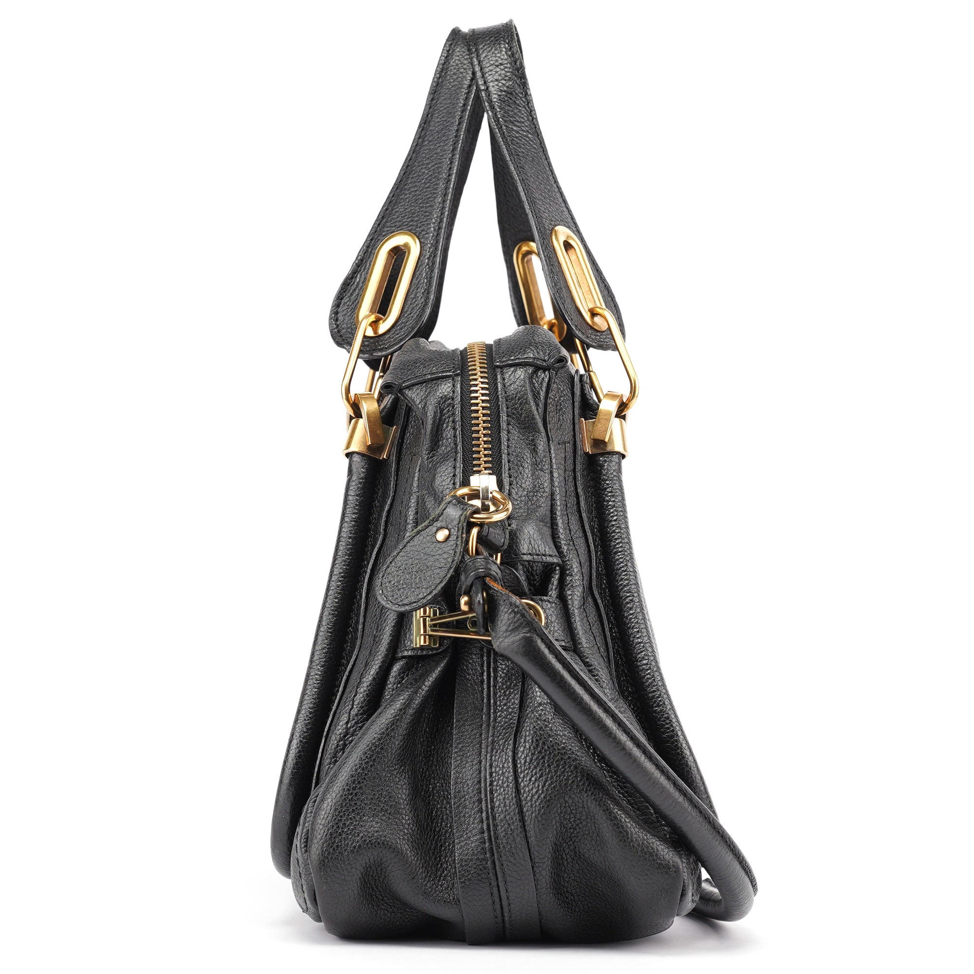 Black Leather Paraty 2-Way Shoulder Bag
