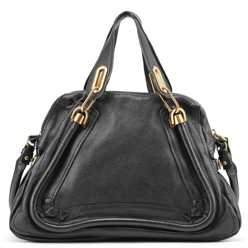 Black Leather Paraty 2-Way Shoulder Bag