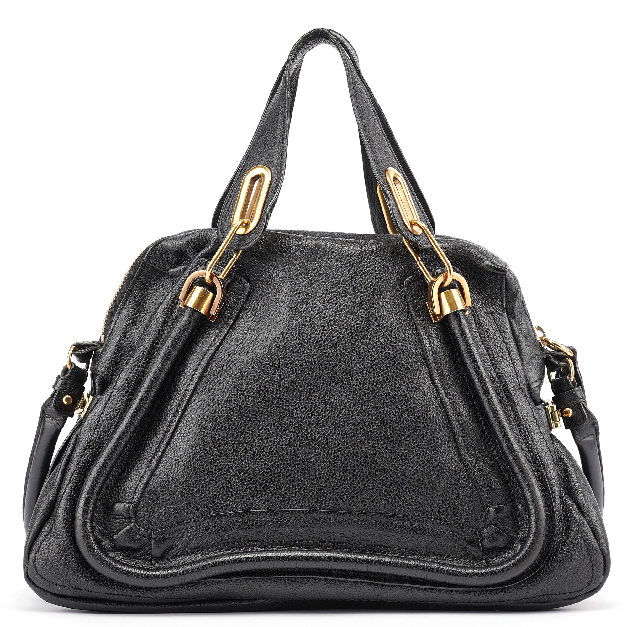 Black Leather Paraty 2-Way Shoulder Bag