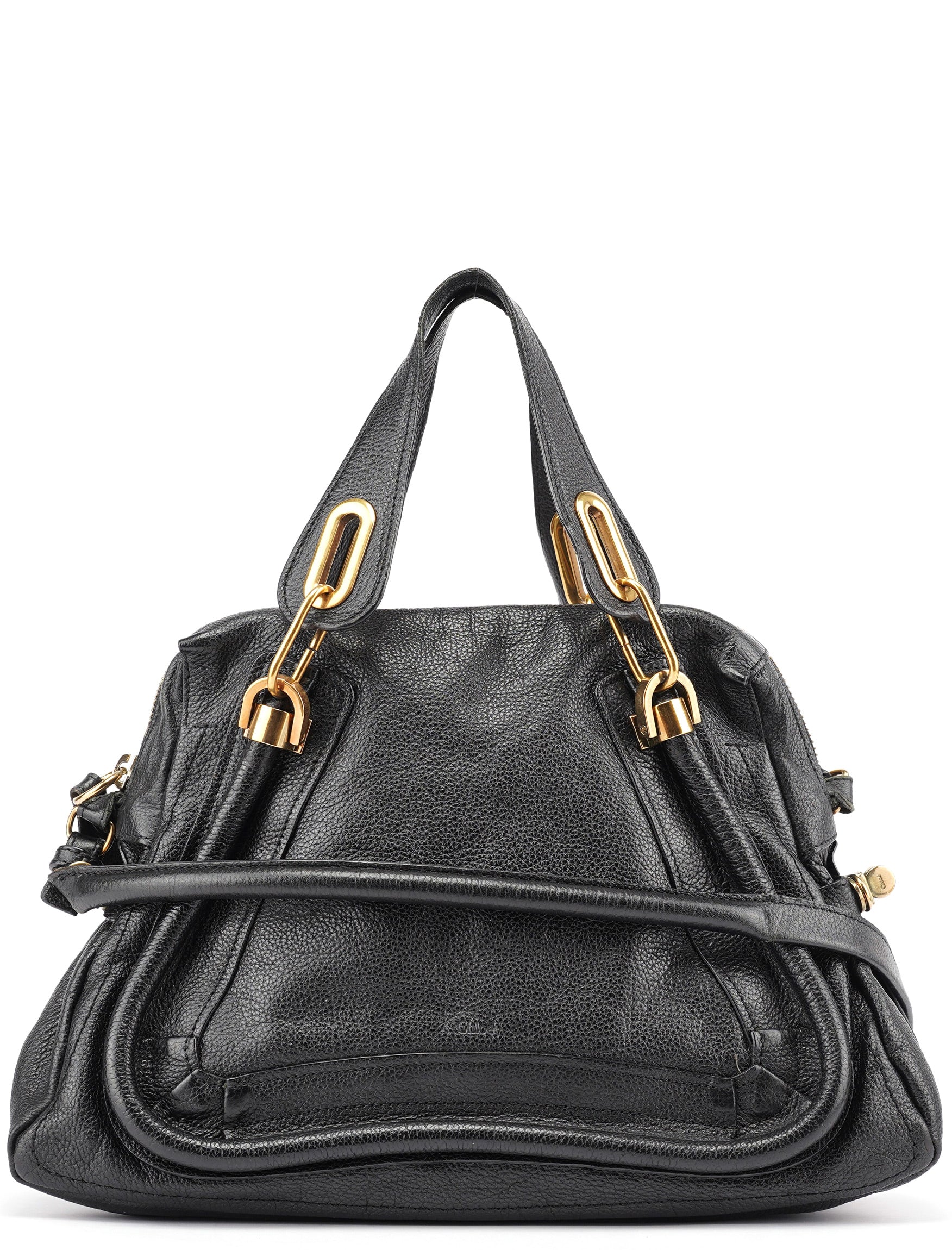 Black Leather Paraty 2-Way Shoulder Bag