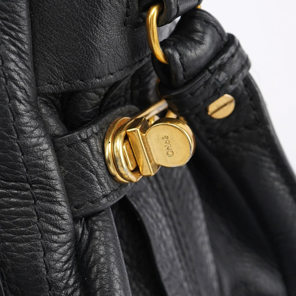 Black Leather Paraty 2-Way Shoulder Bag