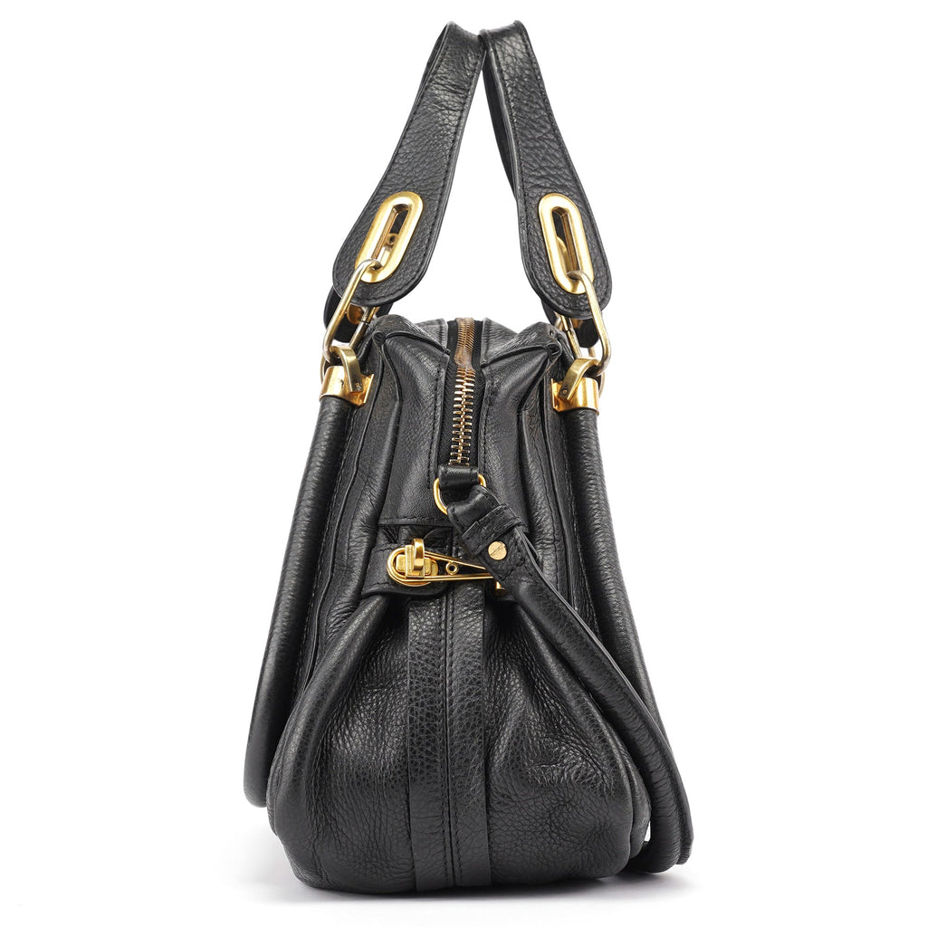 Black Leather Paraty 2-Way Shoulder Bag