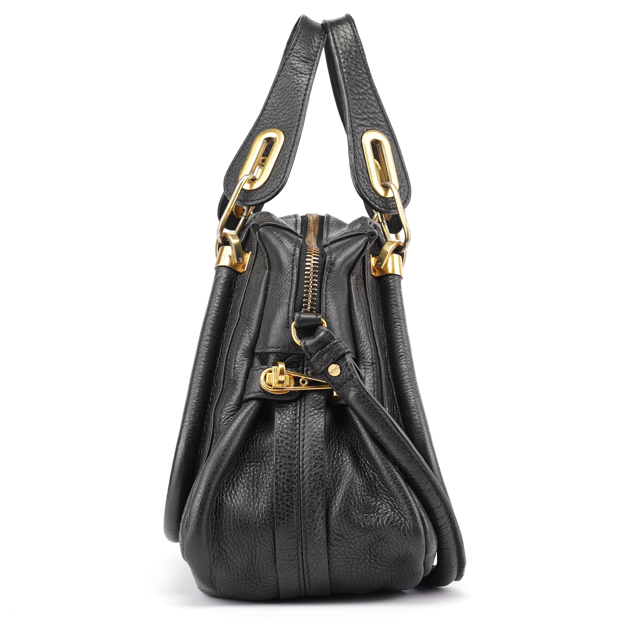 Black Leather Paraty 2-Way Shoulder Bag