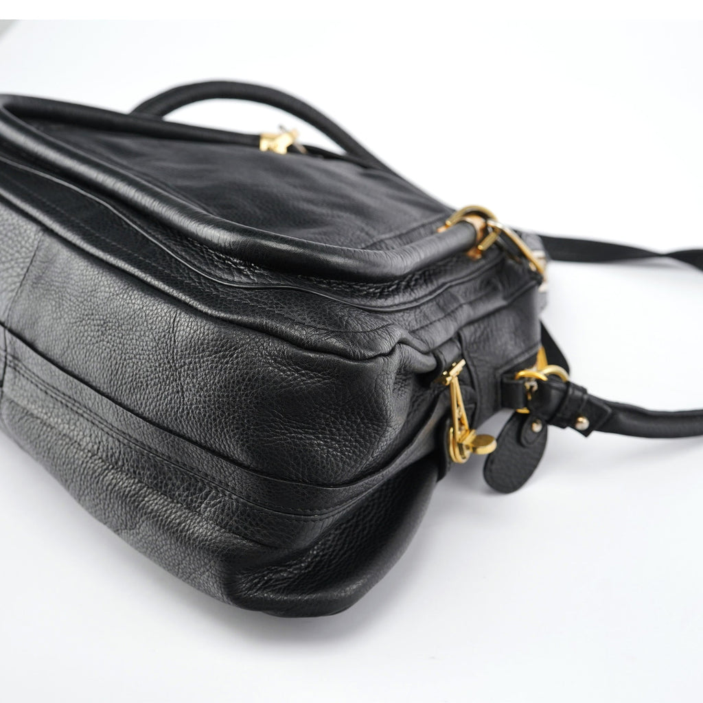 Black Leather Paraty 2-Way Shoulder Bag