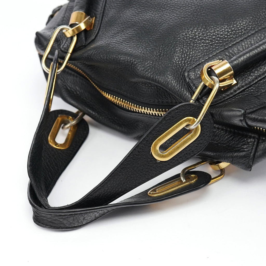 Black Leather Paraty 2-Way Shoulder Bag