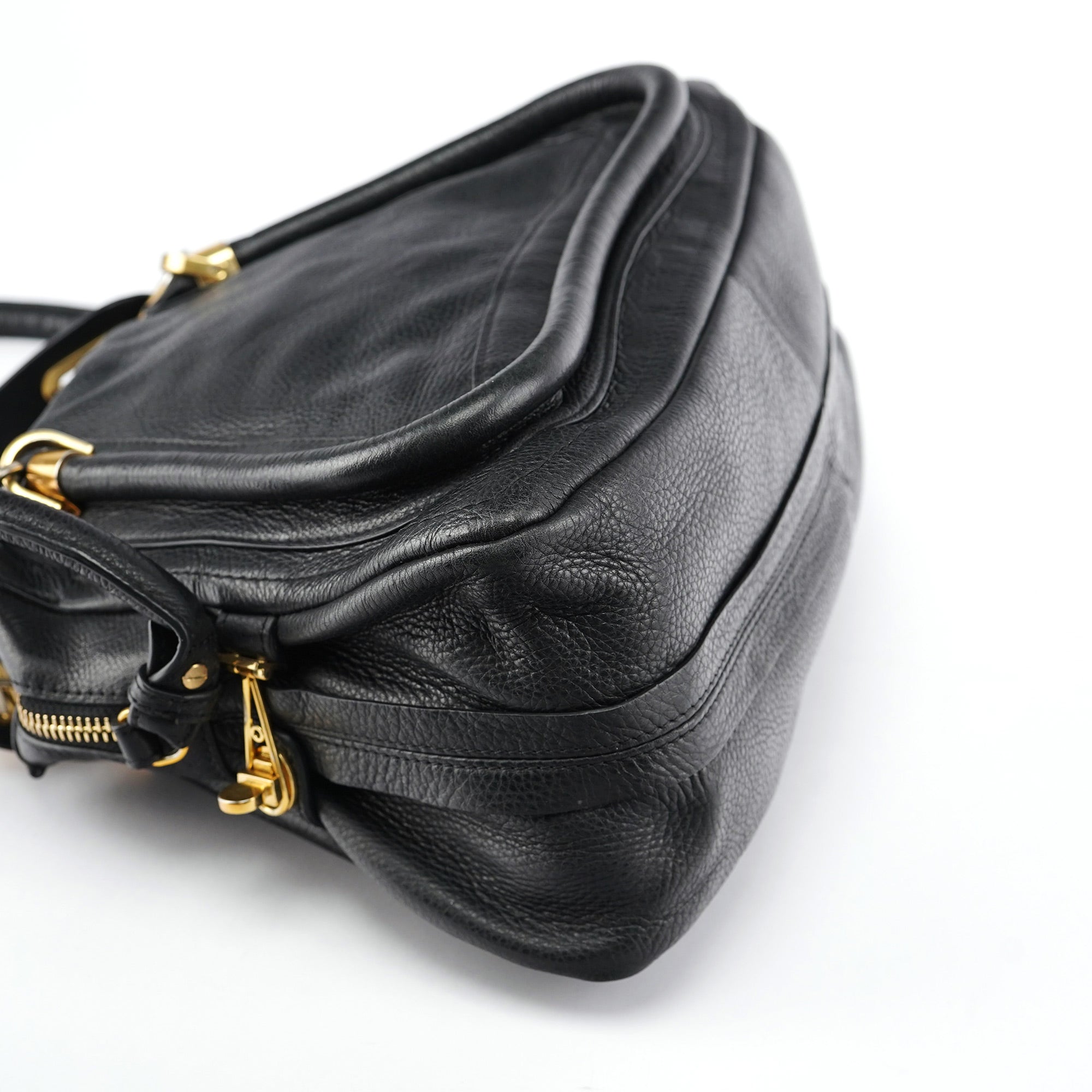 Black Leather Paraty 2-Way Shoulder Bag