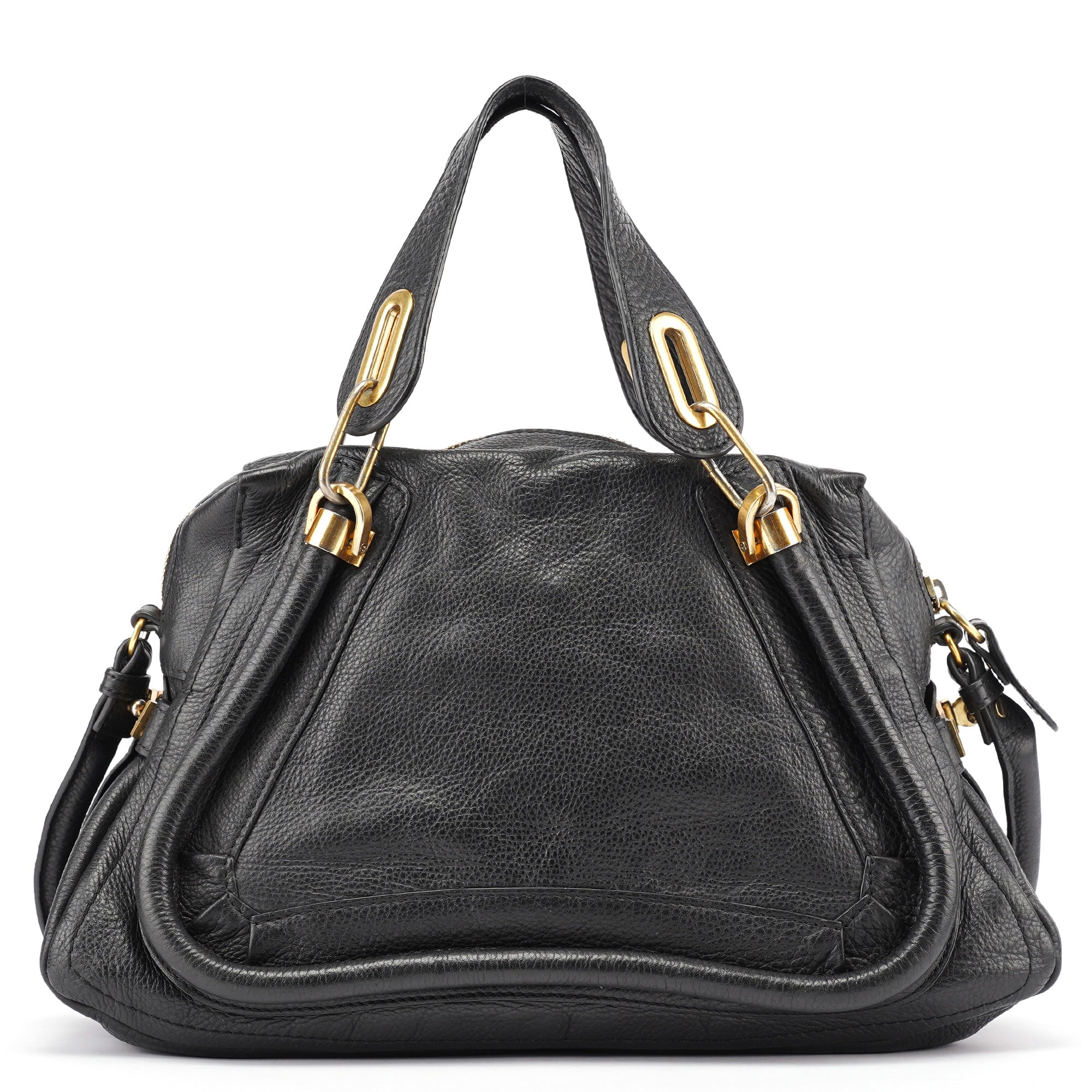 Black Leather Paraty 2-Way Shoulder Bag