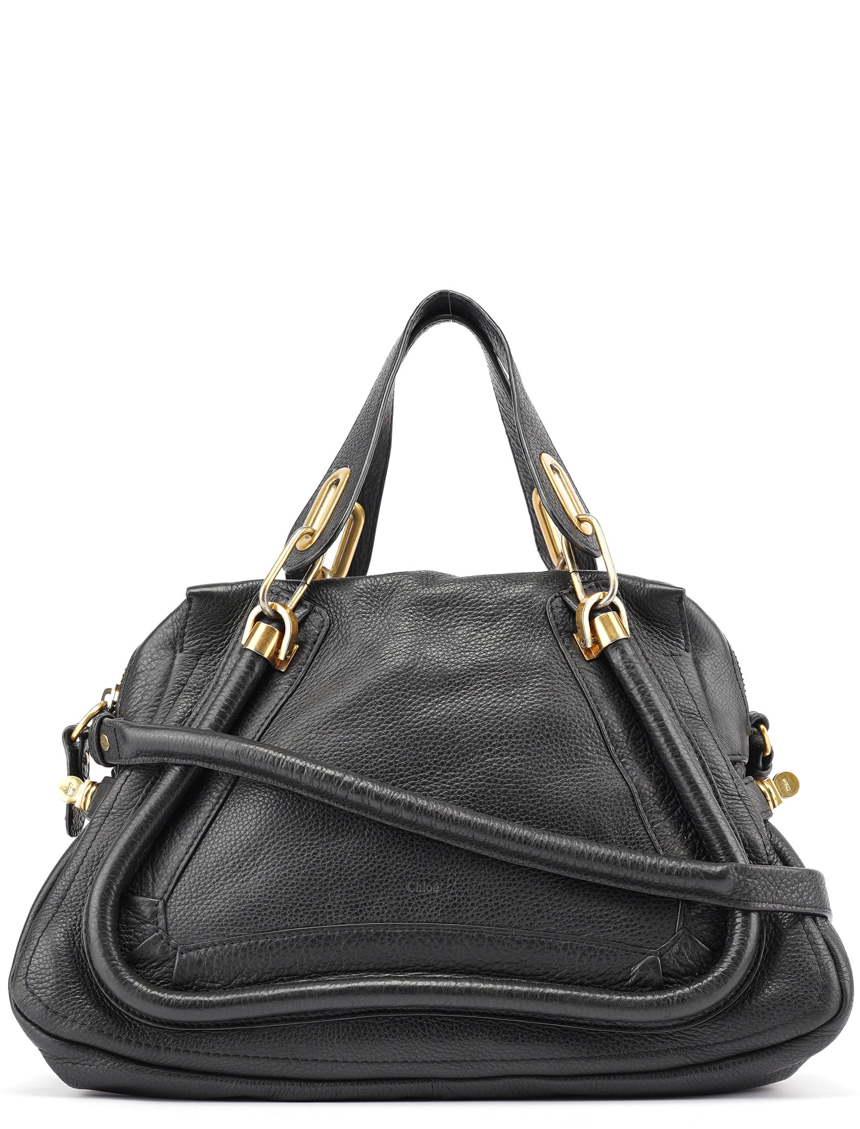 Black Leather Paraty 2-Way Shoulder Bag