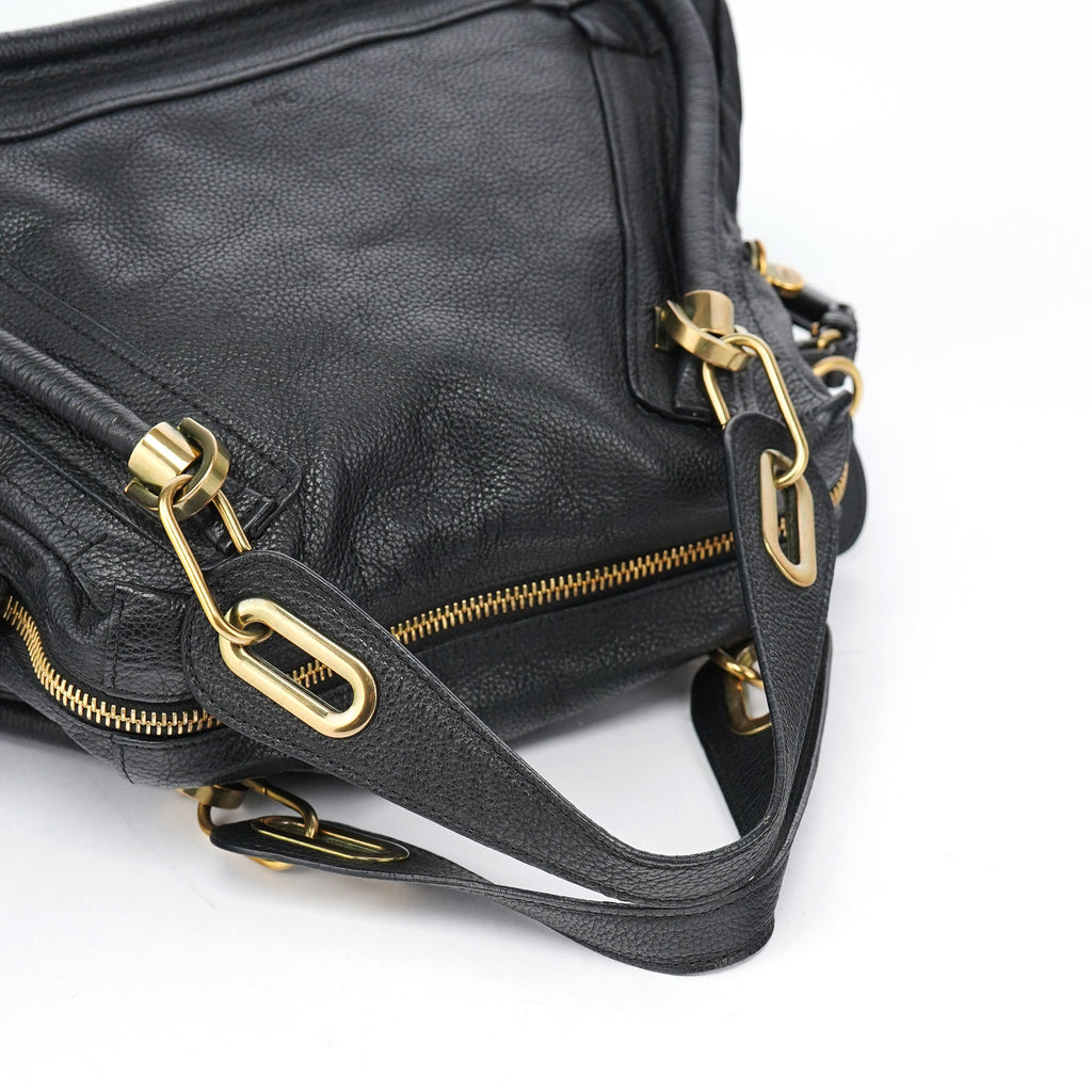 Black Leather Paraty 2-Way Shoulder Bag