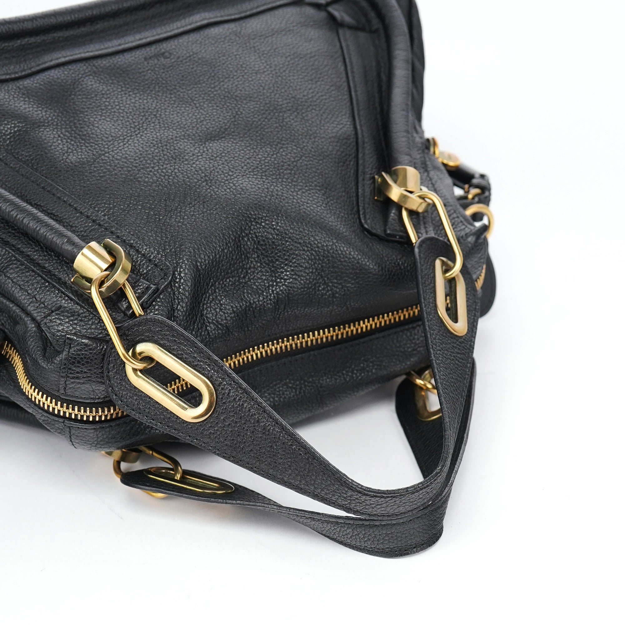 Black Leather Paraty 2-Way Shoulder Bag