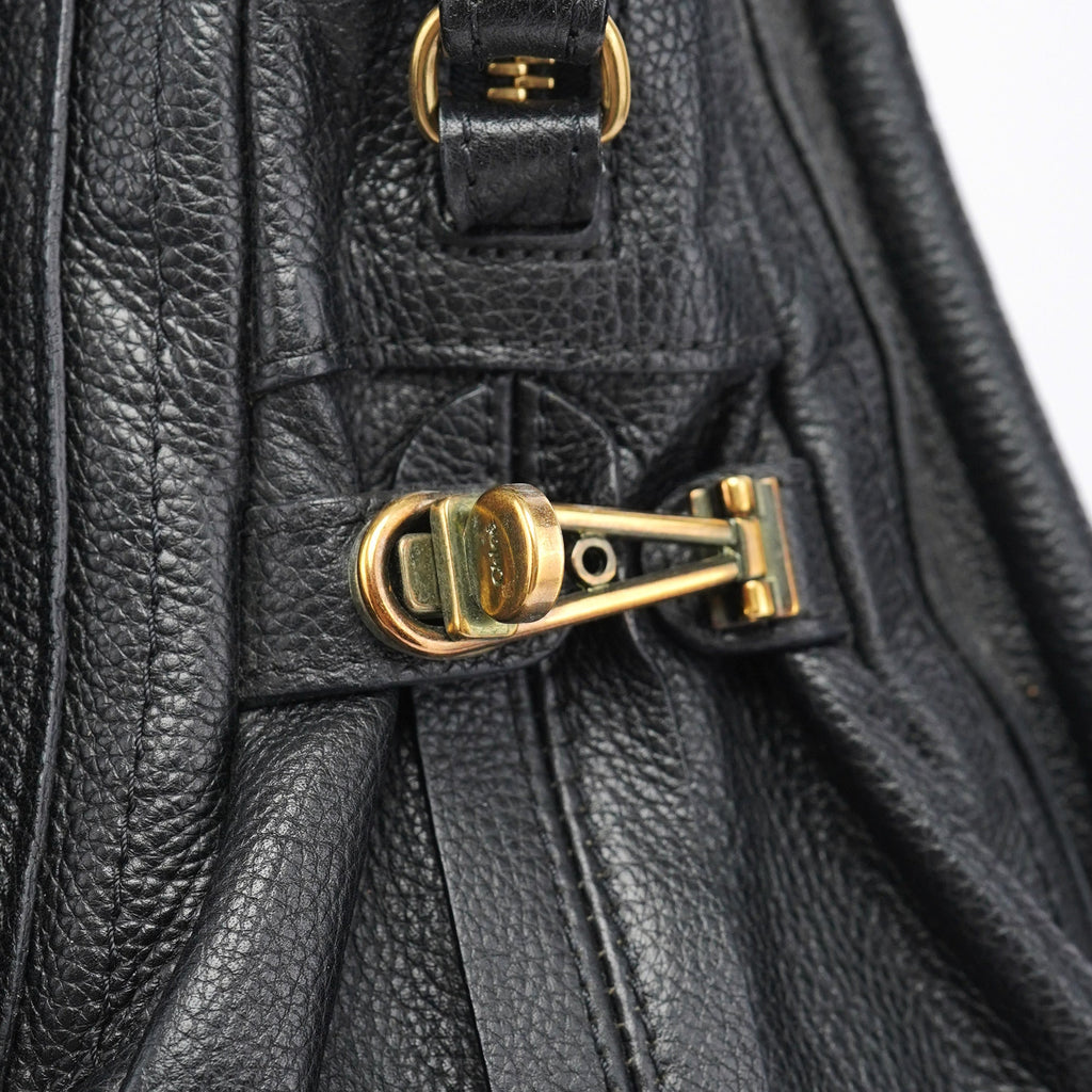 Black Leather Paraty 2-Way Shoulder Bag