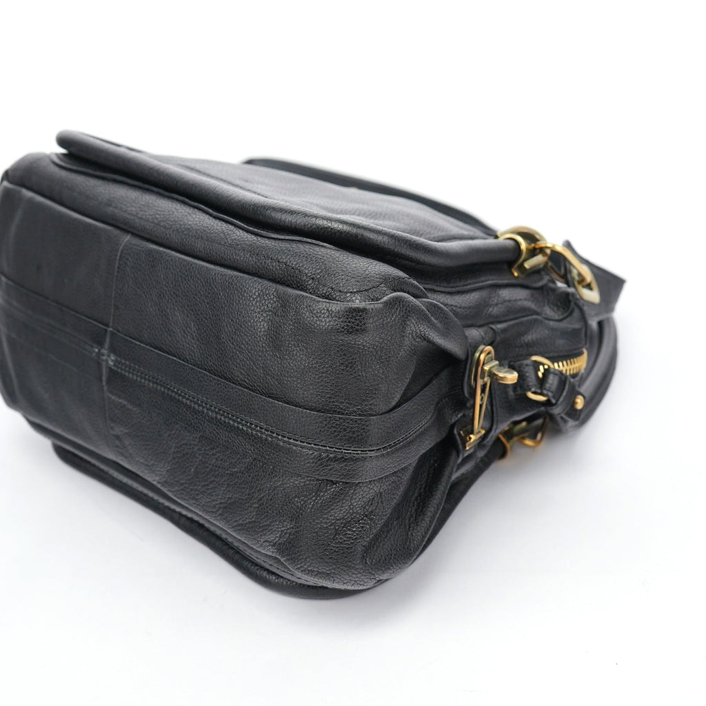 Black Leather Paraty 2-Way Shoulder Bag