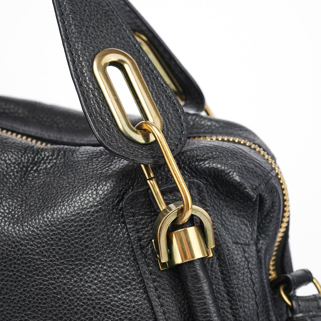 Black Leather Paraty 2-Way Shoulder Bag