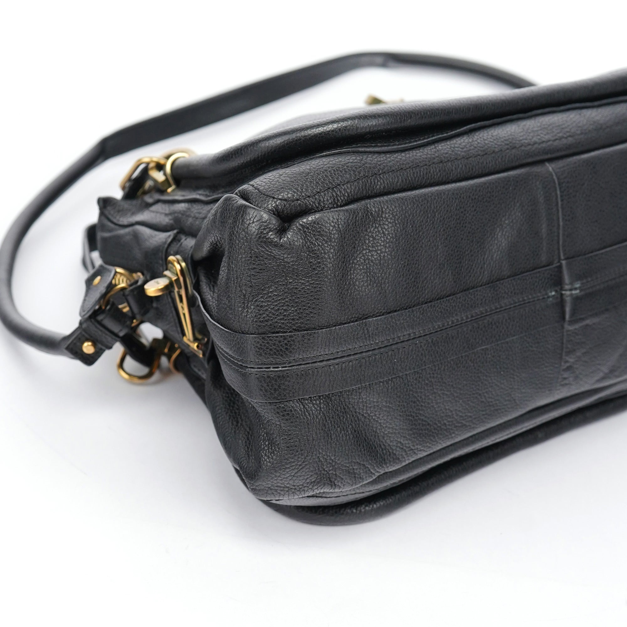 Black Leather Paraty 2-Way Shoulder Bag