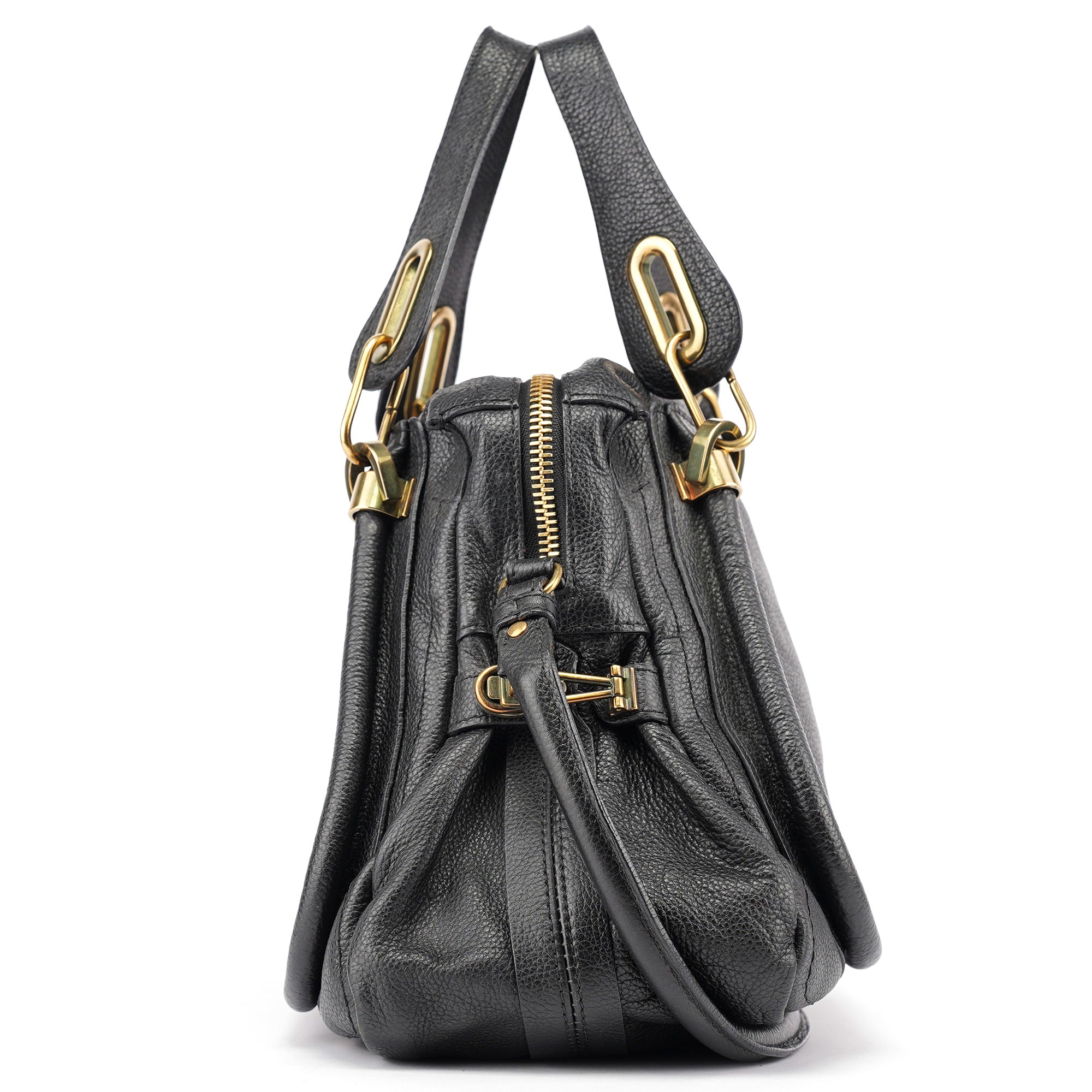 Black Leather Paraty 2-Way Shoulder Bag